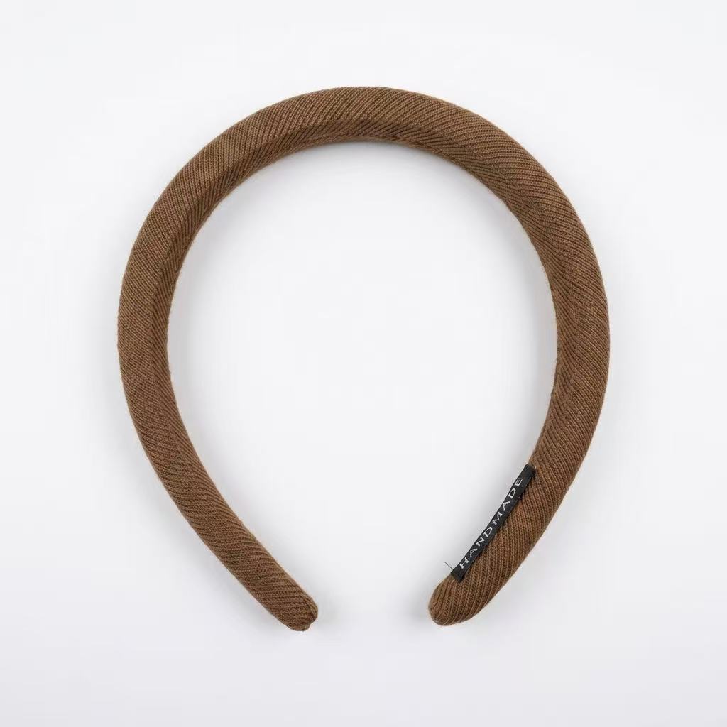 itschelchels Brown Knit Headband for Women | Handmade Fabric Covered Hairband | Minimalist Everyday Hair Accessory | Soft Comfortable Original Design