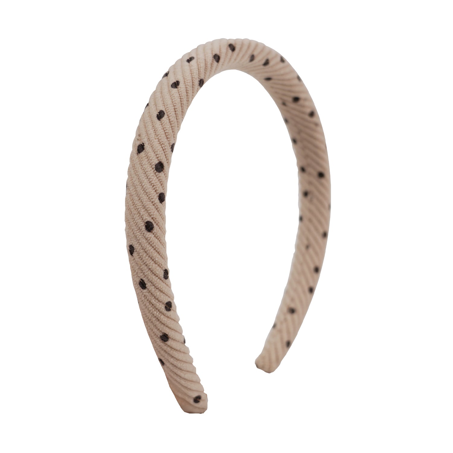 Corona Headband in Beige Polka Dot